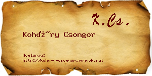 Koháry Csongor névjegykártya