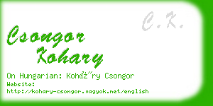 csongor kohary business card